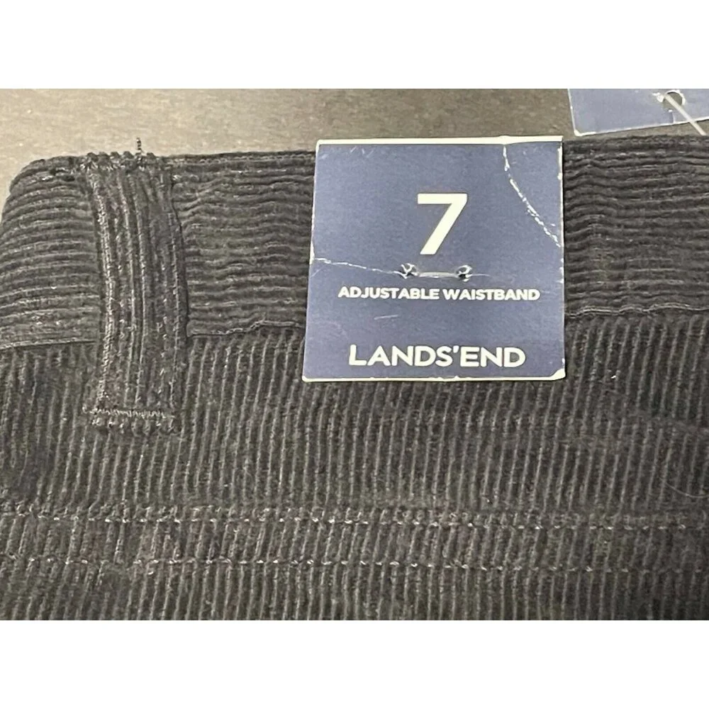 Lands End jeans youth 7 corduroy 5 pocket 22 x 22 black new